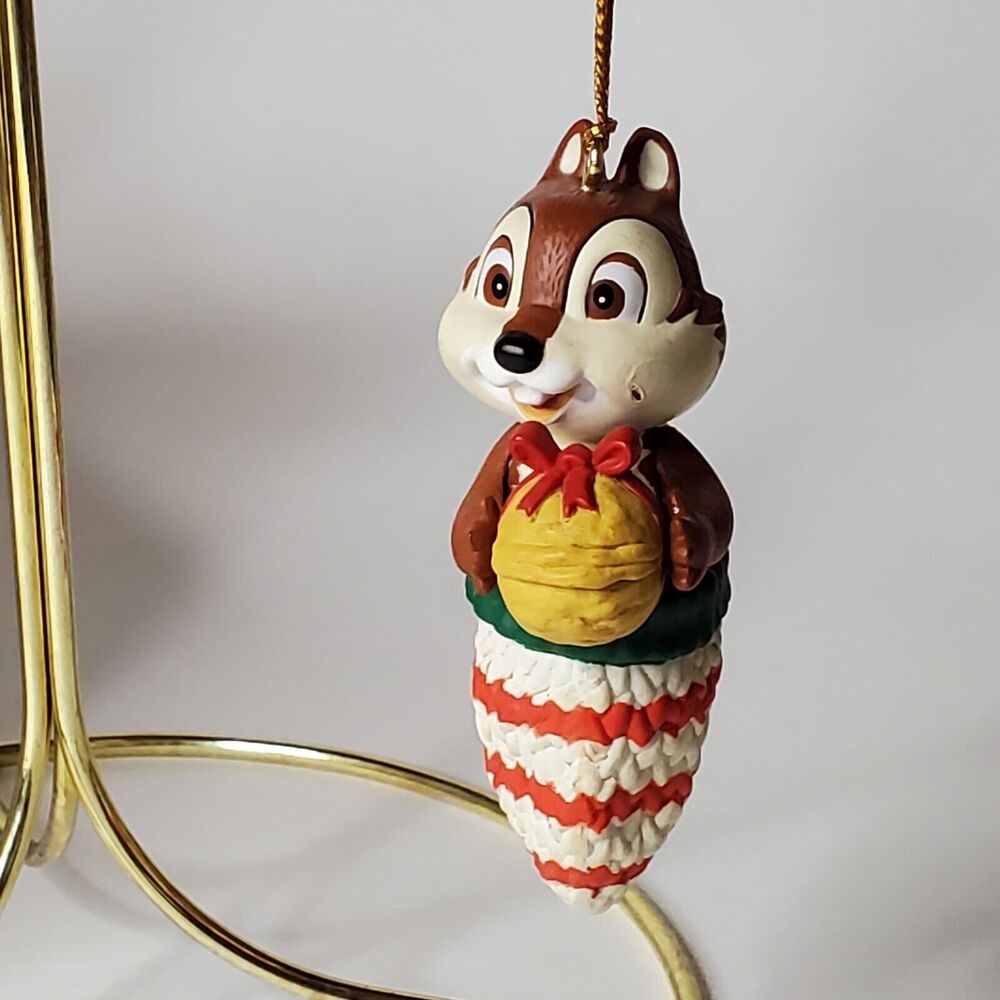 Vintage DISNEY DCA GROLIER Chip Chipmunk Christmas In Box Ornament